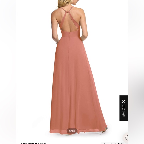 Azazie Davis bridesmaid dress in dusty pink - Picture 2 of 6